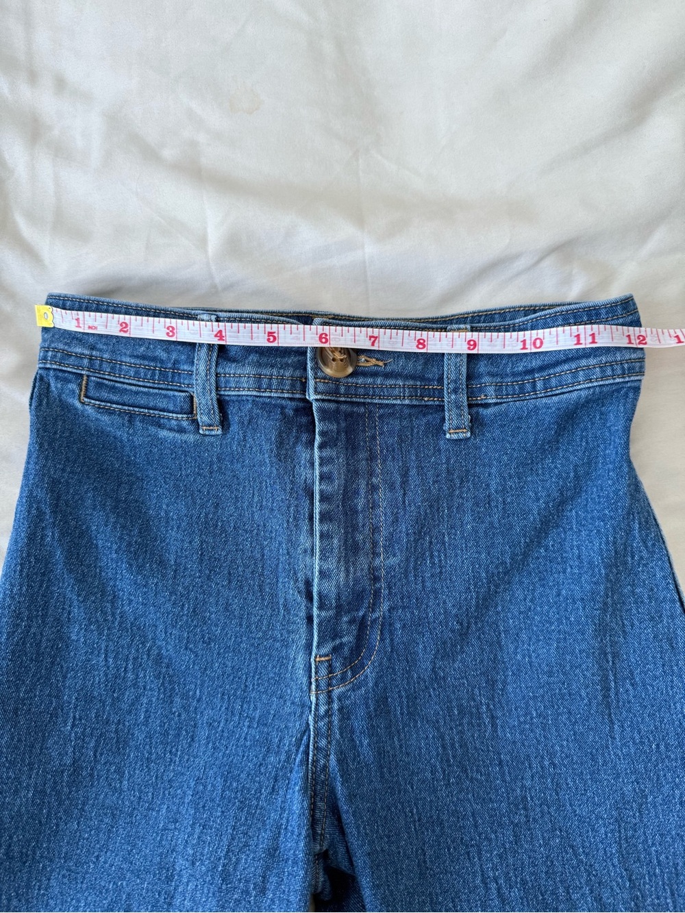 H&M Women’s Wide Straight Leg Crop Jeans 2 Blue Casual Dressy Brunch Date - Picture 11 of 15